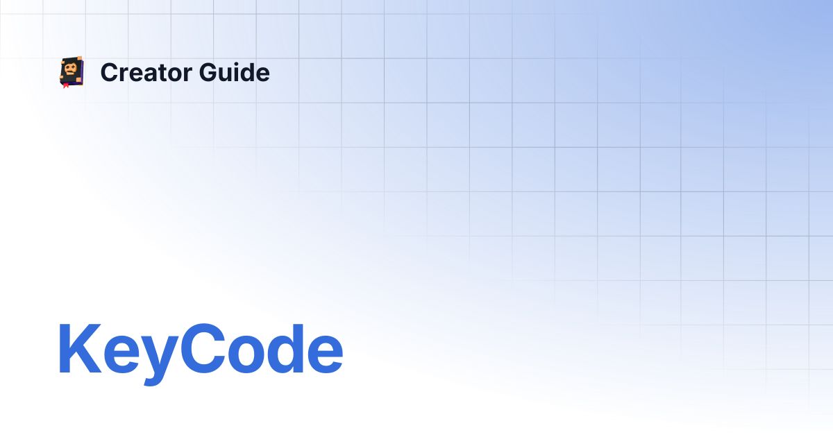 KeyCode | Korean | Creator Guide